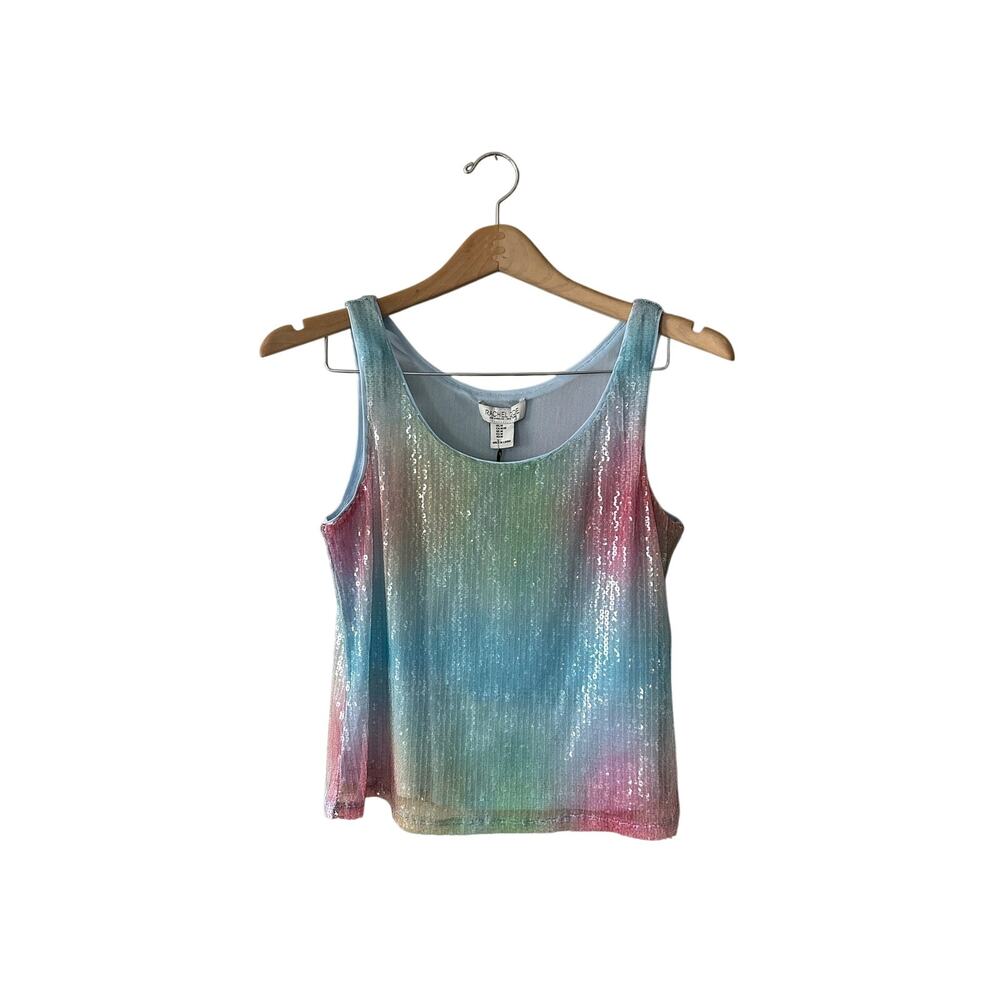 Rachel Zoe Rainbow Sequin Tank Top Size Medium NEW WITH TAGS